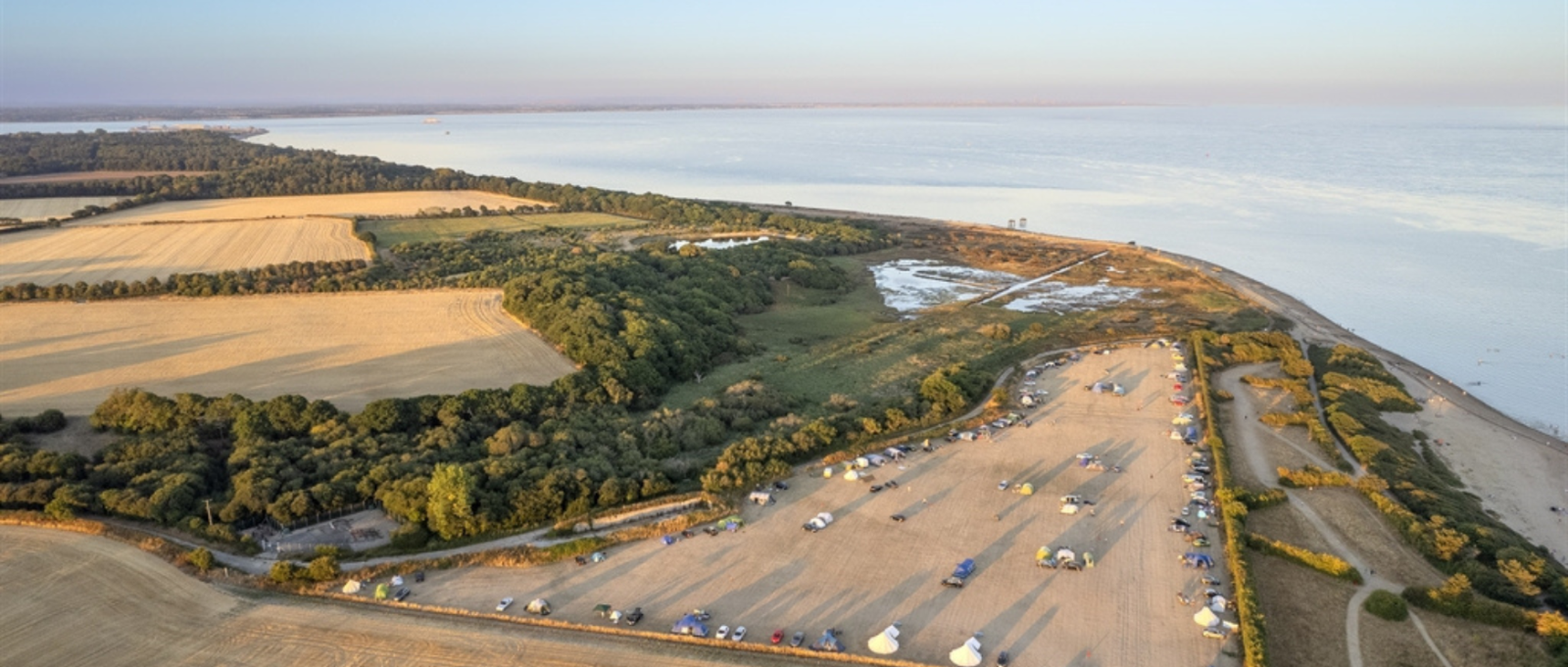 Lepe Beach Campsite from the air